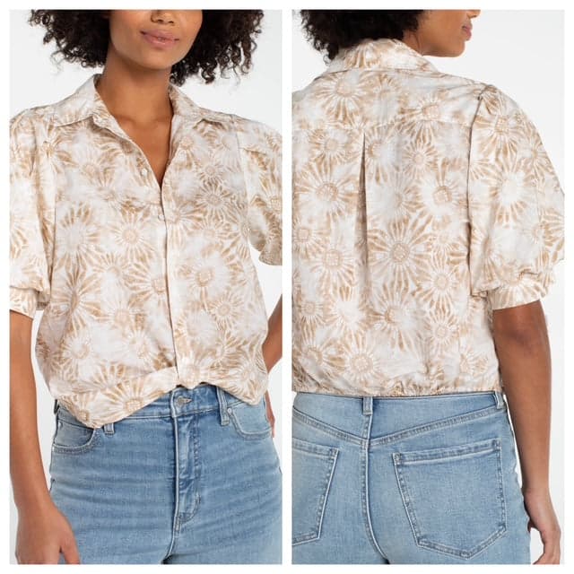 PUFF SLEEVE TOP — view 1