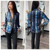 Watercolor Satin Print Blouse