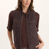 Quilted Pocket Zipper Vest