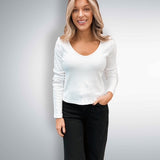 White Scoop Neck Top