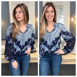 Embroidered Sleeve Blouse