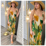 Abstract Slip Dress