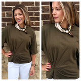 SIDE PLEATED TEE