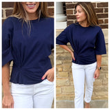SIDE PLEATED TEE