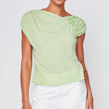 SHIRRED TOP TEE