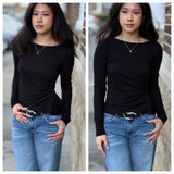 SIDE ROUCH L/S TEE