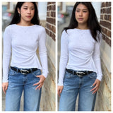 SIDE ROUCH L/S TEE