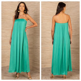 STRAPLESS ACCORDION  PLEAT MAXI